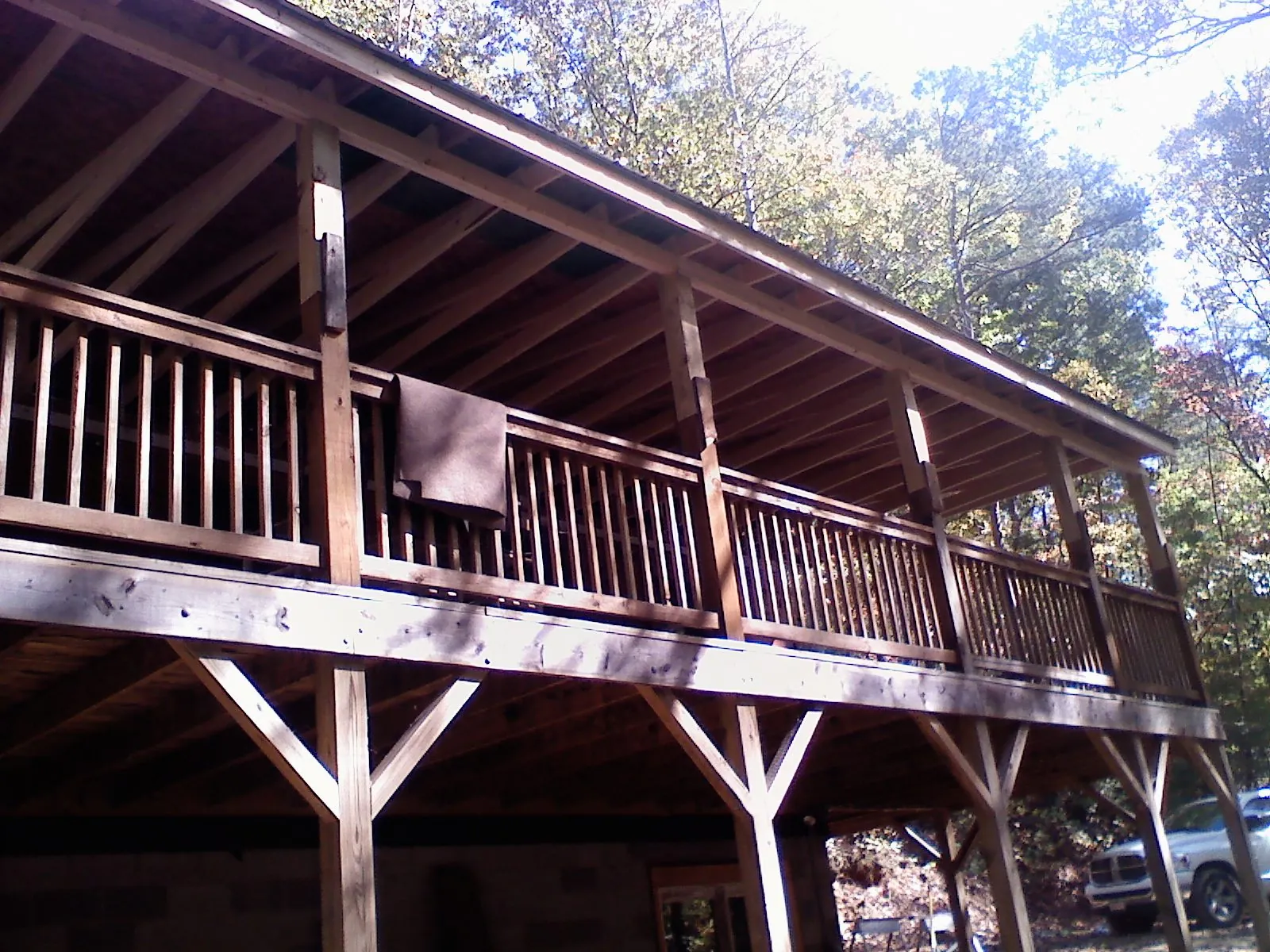 Timber framing under a new elevated porch and deck — Roof Leak Repair in Stonewall by Roofing Brothers